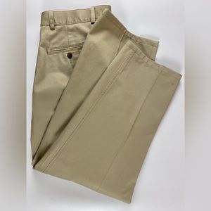 Nordstrom | Men’s 100% Cotton Tan Pleated Khaki Smartcare Pants | 34X29